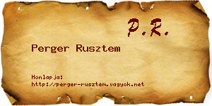 Perger Rusztem névjegykártya